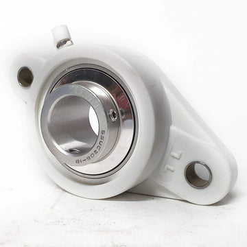 ▷ Chumacera UCFLP206-18 | Soporte termoplástico de 2 agujeros para eje de 1-1/8"" - 0