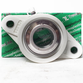 ▷ Chumacera UCFLP206-20 | Soporte termoplástico de 2 agujeros para eje de 1-1/46"