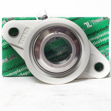 ▷ Chumacera UCFLP206-20 | Soporte termoplástico de 2 agujeros para eje de 1-1/46"