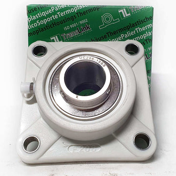 ▷ Chumacera UCFP206-19 | Soporte termoplástico de 4 agujeros para eje de 1-3/16"