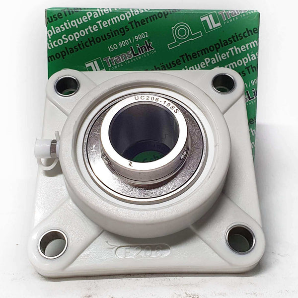 ▷ Chumacera UCFP206-19 | Soporte termoplástico de 4 agujeros para eje de 1-3/16" - 1