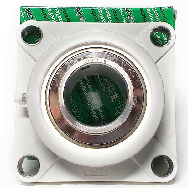 ▷ Chumacera UCFP211-35 | Soporte termoplástico de 4 agujeros para eje de 2-3/16" - 1