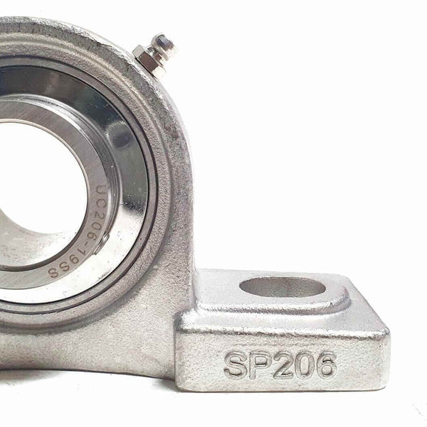 ▷ Soporte SUCP206-19 de banco acero inoxidable para eje de 1-3/16" - 3