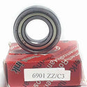Rodamiento 61901-ZZ/C3 | Cojinete 12X24X6 mm rígido de bolas con sello de metal 6901-ZZ - 1
