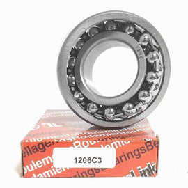 ▷ Rodamiento 1206/C3 de bolas a rótula 30X62X16 mm | Cojinete auto alineable