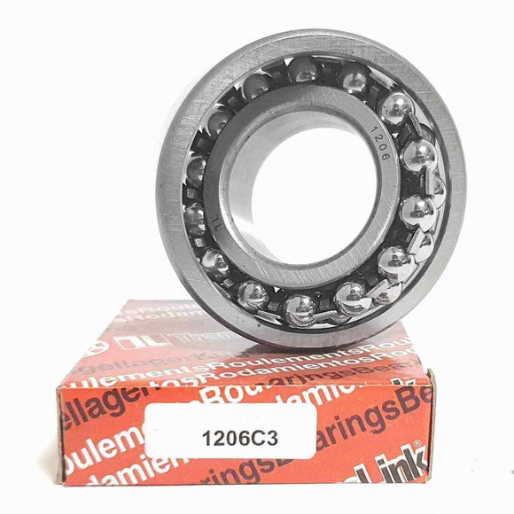 ▷ Rodamiento 1206/C3 de bolas a rótula 30X62X16 mm | Cojinete auto alineable