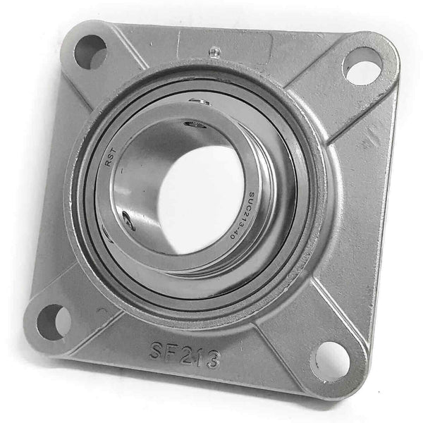 ▷ Chumacera SUCF213-40 SS | Soporte inoxidable de pared de 4 agujeros para  eje de 2-½" - 5