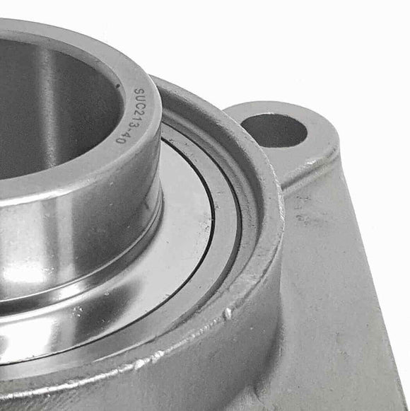 ▷ Chumacera SUCF213-40 SS | Soporte inoxidable de pared de 4 agujeros para  eje de 2-½"