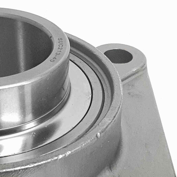 ▷ Chumacera SUCF213-40 SS | Soporte inoxidable de pared de 4 agujeros para  eje de 2-½" - 4