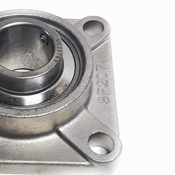 ▷ Chumacera SUCF207 | Soporte acero inoxidable de pared para eje de 35mm