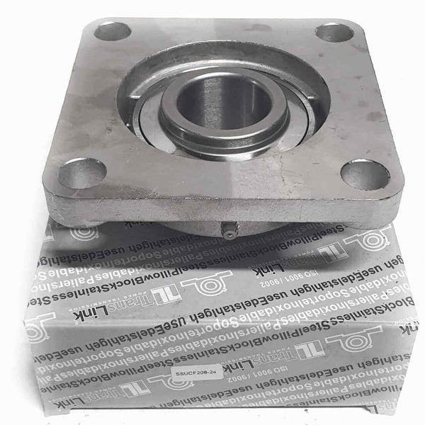 ▷ Chumacera SUCF208-24 | Soporte acero inoxidable de pared para eje de 1-½" - 4