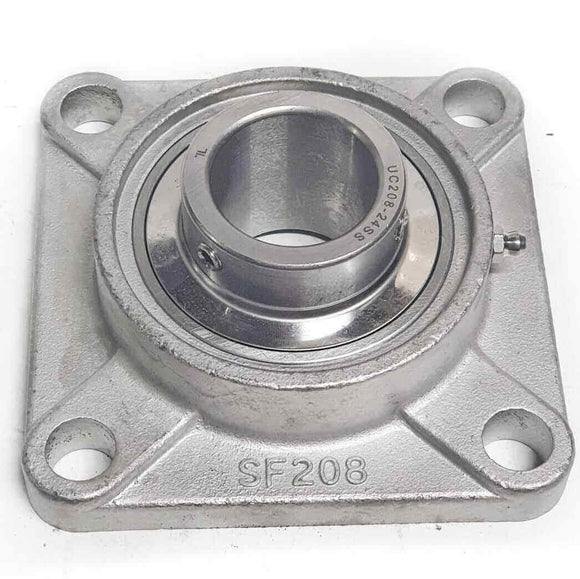 ▷ Chumacera SUCF208-24 | Soporte acero inoxidable de pared para eje de 1-½"