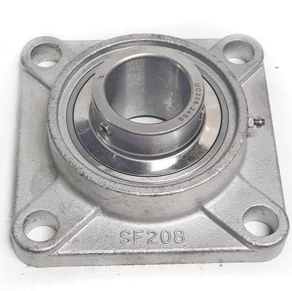 ▷ Chumacera SUCF208-24 | Soporte acero inoxidable de pared para eje de 1-½" - 2