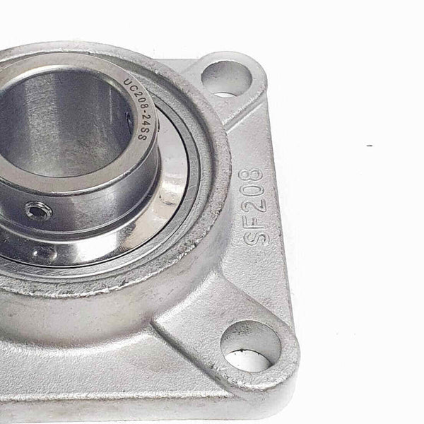 ▷ Chumacera SUCF208-24 | Soporte acero inoxidable de pared para eje de 1-½" - 3