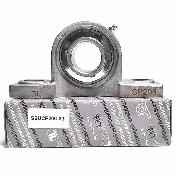 ▷ Soporte SUCP206-20 de banco acero inoxidable para eje de 1-¼ " - 1