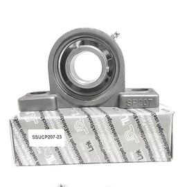 ▷ Soporte SUCP207-23 de banco acero inoxidable para eje de 1-7/16 "