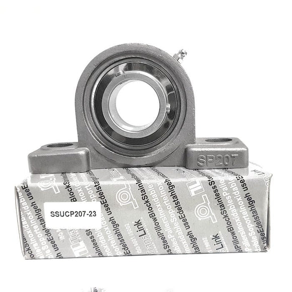 ▷ Soporte SUCP207-23 de banco acero inoxidable para eje de 1-7/16 "