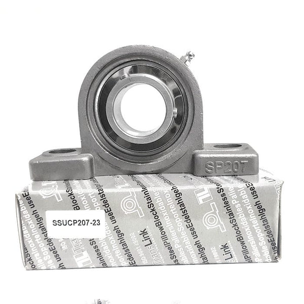▷ Soporte SUCP207-23 de banco acero inoxidable para eje de 1-7/16 " - 1